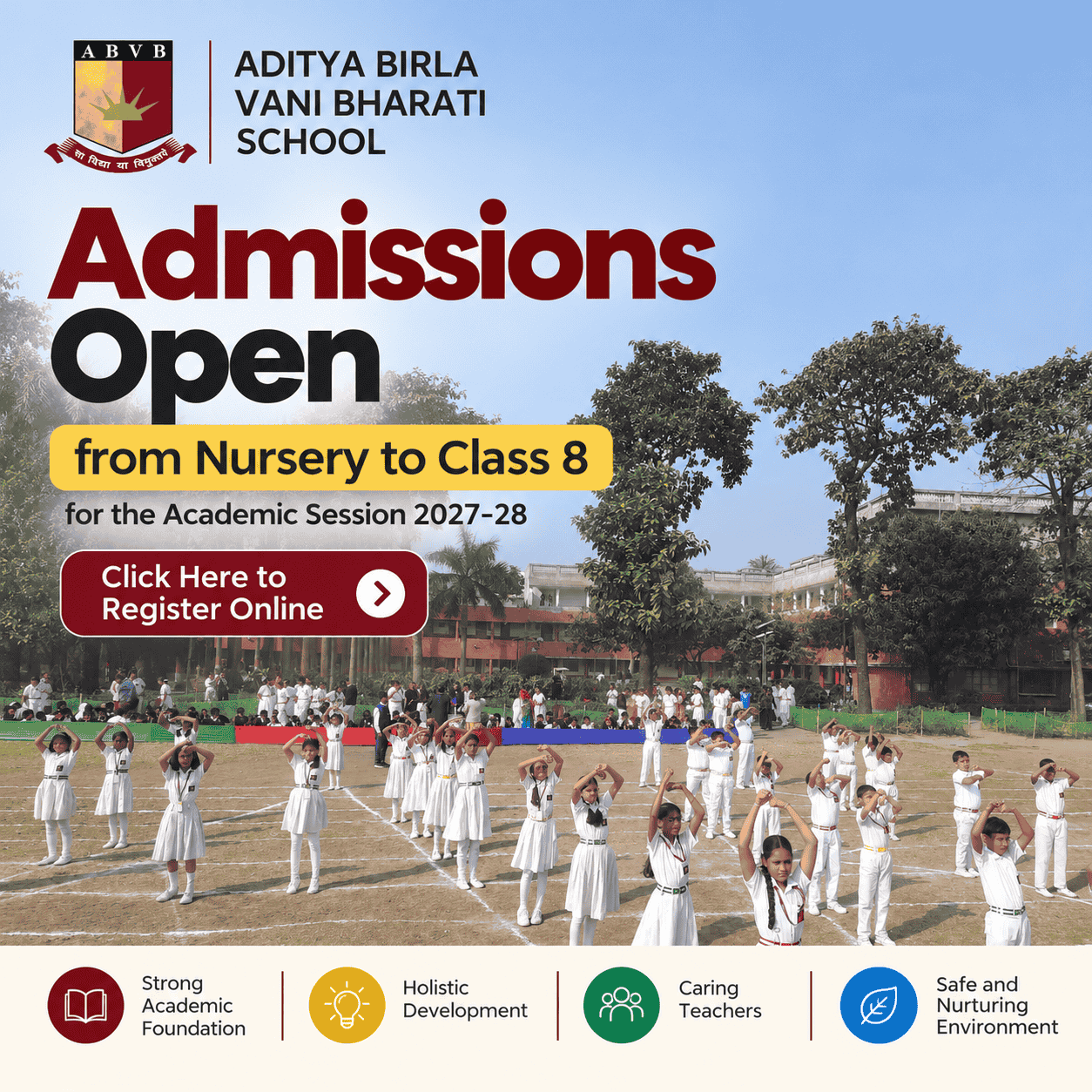 Admissions Open at Aditya Birla Vani Bharati SchoolAdmissions Open at Aditya Birla Vani Bharati School
